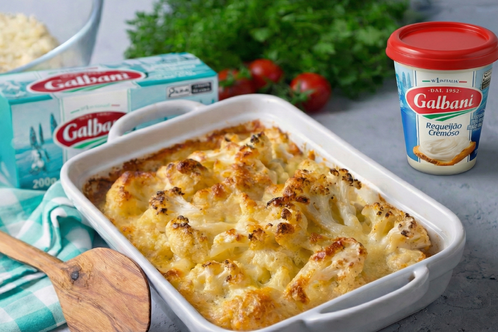 Couve-Flor Gratinada com Requeijão