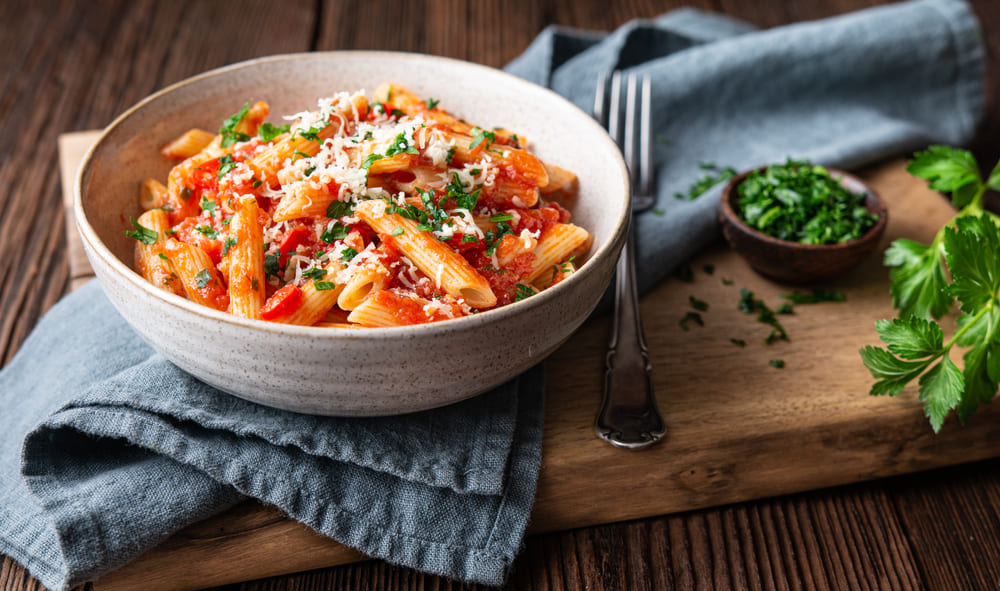 Penne arrabbiata (molho picante)