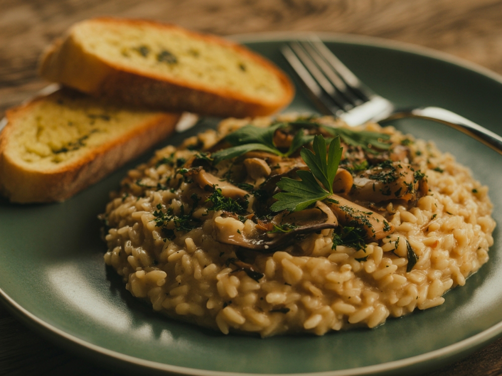 O que combina com risoto funghi?